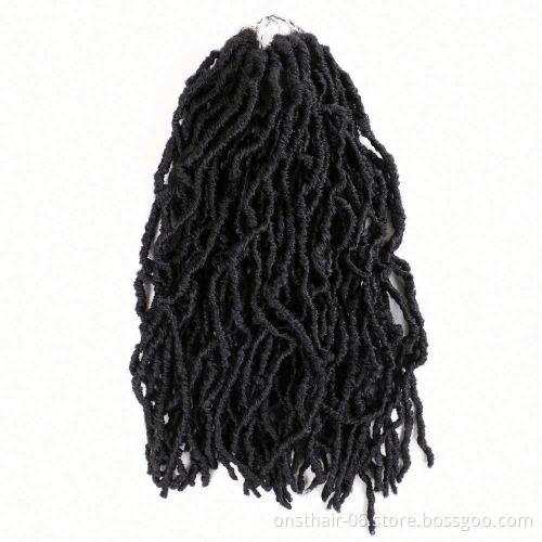 MYZYR 18inch Boho Messy Goddess Faux Locs Crochet Braids Hair Bohemian With Curls End Synthetic Ombre Braiding Hair Extension